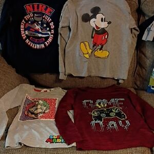 Nike Kids Long Sleeve Shirt - Navy and Red